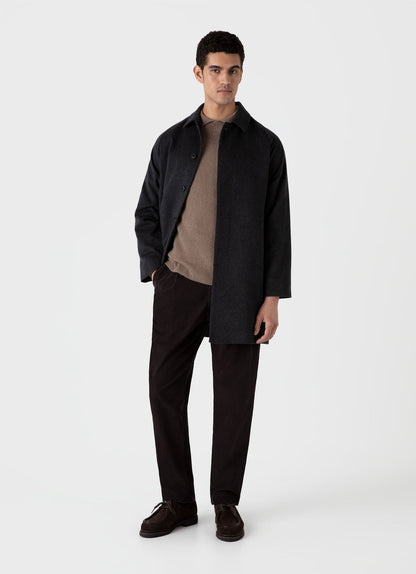 Mens Cashmere Car Coat In Charcoal Melange Mcoa7327 Gyad