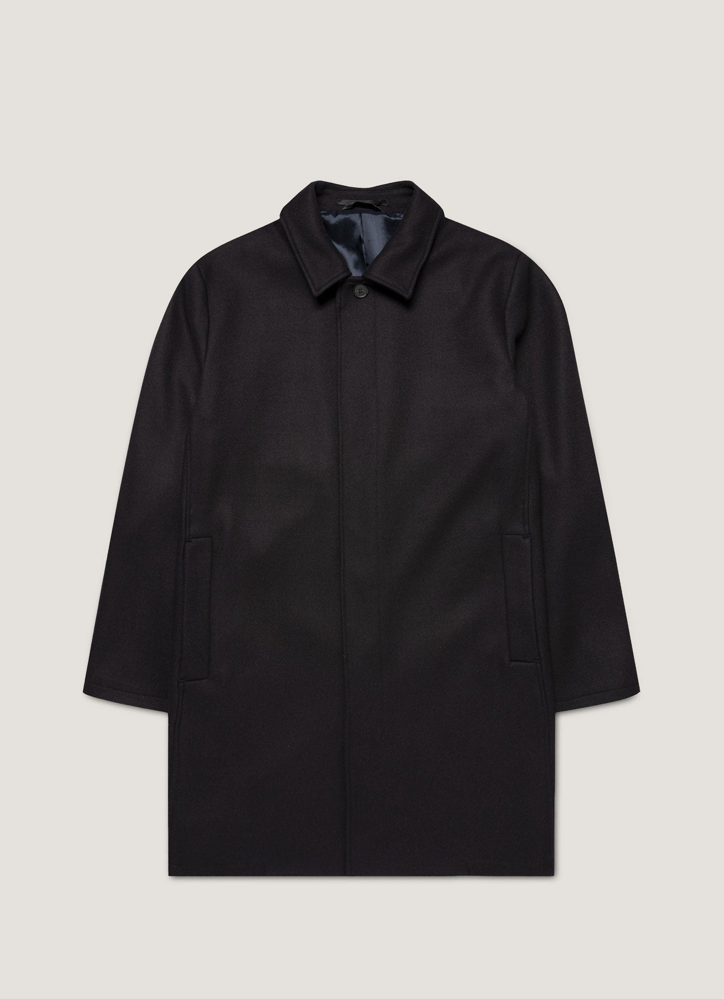 Mens Boiled Wool Coat In Navy Mcoa7334 Buaa