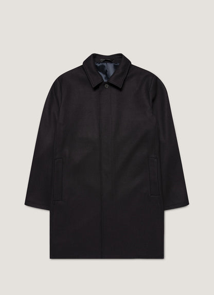 Mens Boiled Wool Coat In Navy Mcoa7334 Buaa