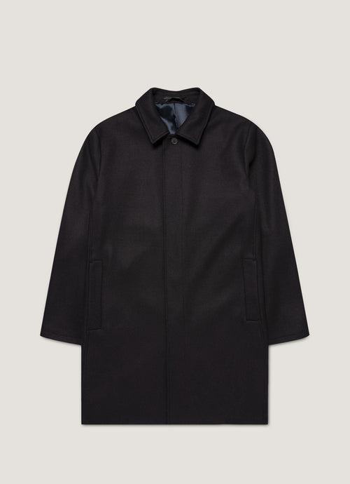 Mens Boiled Wool Coat In Navy Mcoa7334 Buaa