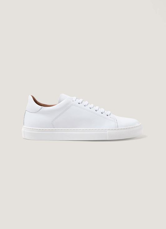 Mens Leather Tennis Shoe In White Mftw9458 Whaa
