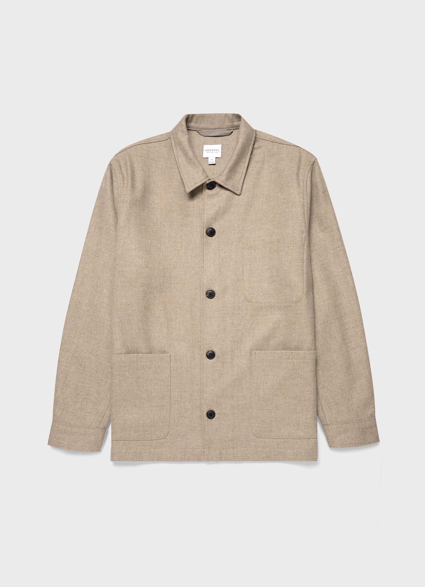 Mens Wool Twin Pocket Jacket In Sandstone Mjac7065 Brfc