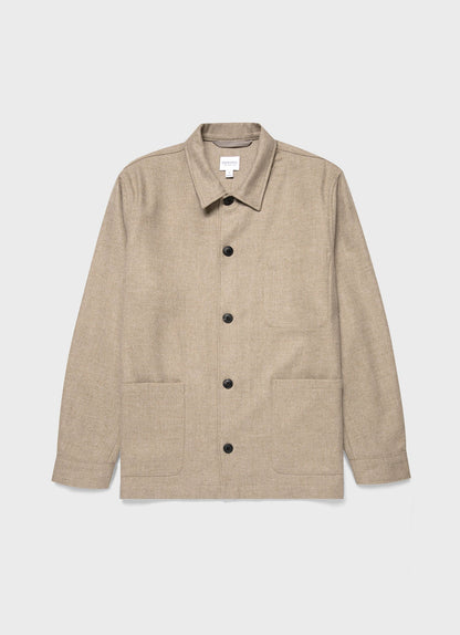 Mens Wool Twin Pocket Jacket In Sandstone Mjac7065 Brfc