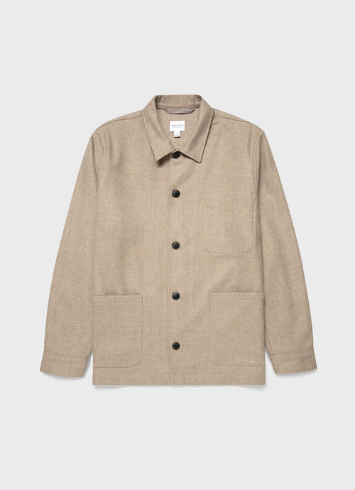 Mens Wool Twin Pocket Jacket In Sandstone Mjac7065 Brfc