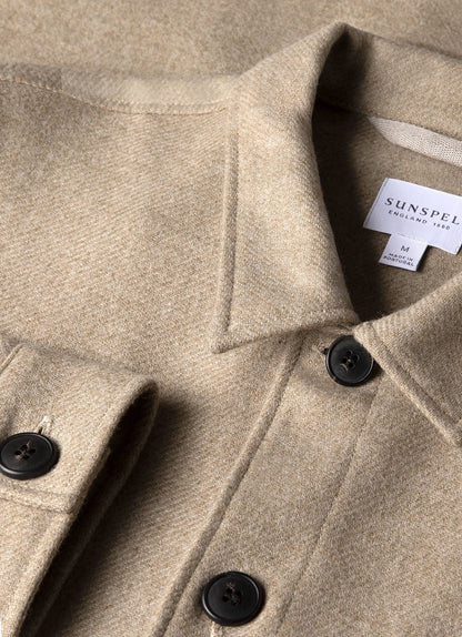 Mens Wool Twin Pocket Jacket In Sandstone Mjac7065 Brfc
