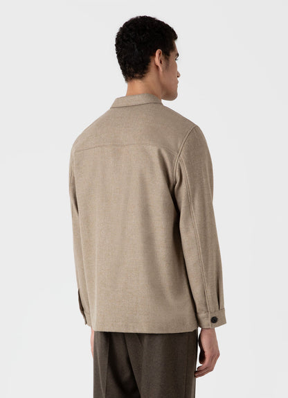 Mens Wool Twin Pocket Jacket In Sandstone Mjac7065 Brfc