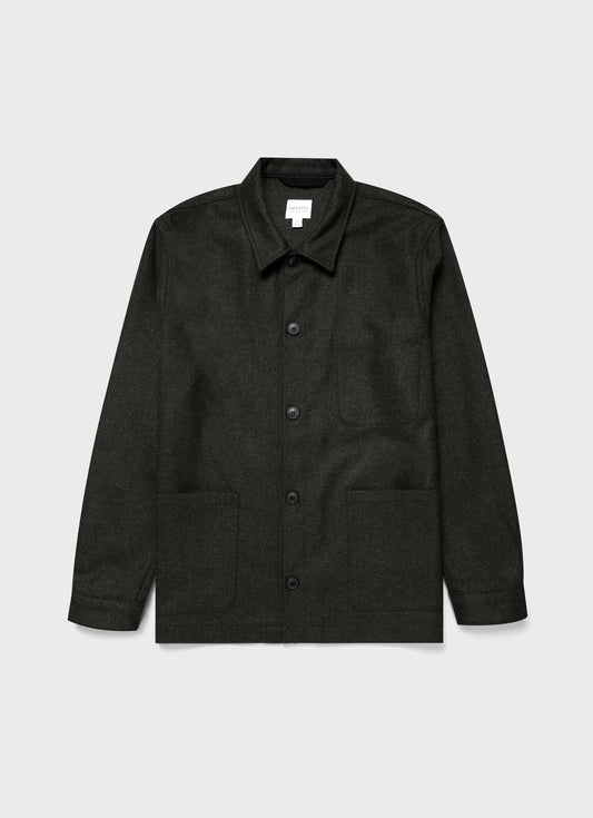 Mens Wool Twin Pocket Jacket In Drill Green Mjac7065 Gnhv