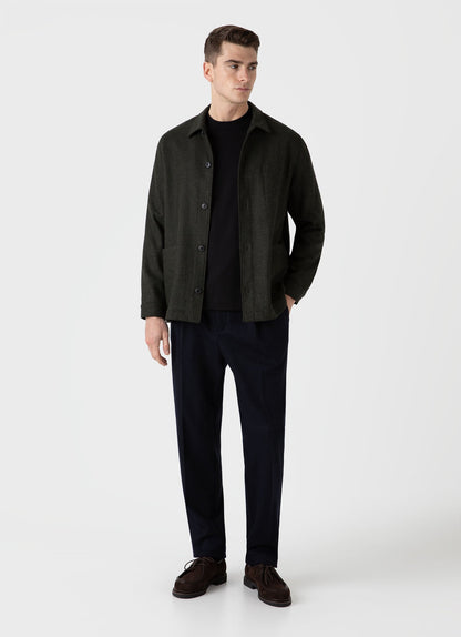 Mens Wool Twin Pocket Jacket In Drill Green Mjac7065 Gnhv
