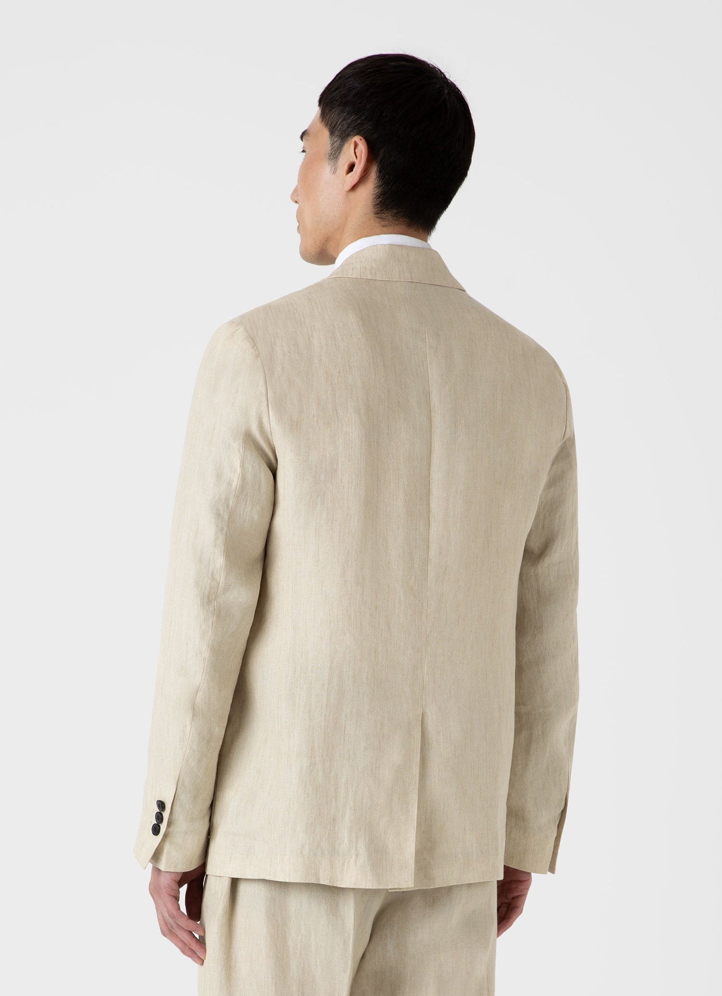 Mens Linen Unstructured Blazer In Light Sand Mjac7075 Brdv