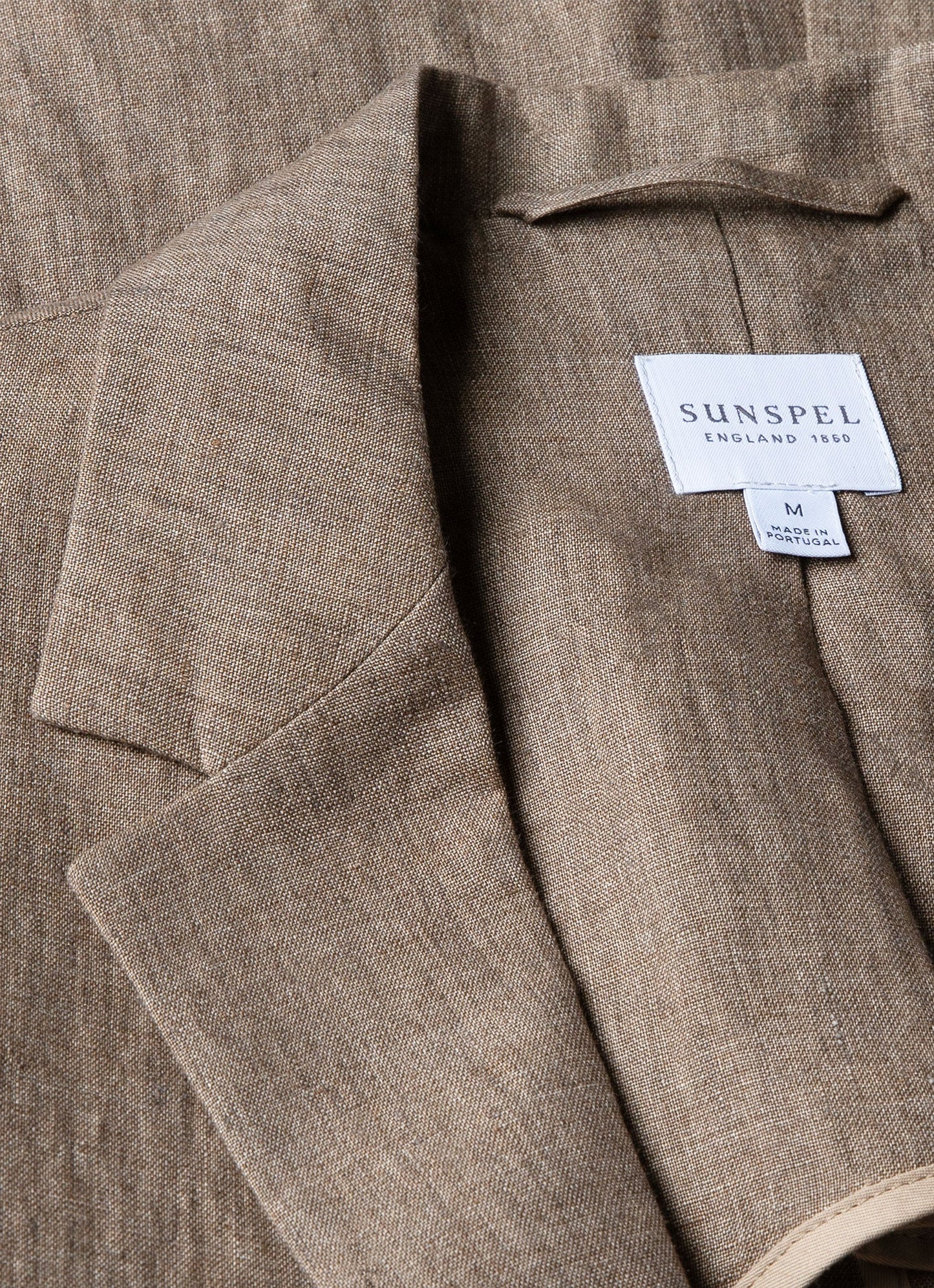 Mens Linen Unstructured Blazer In Dark Sand Mjac7075 Brey