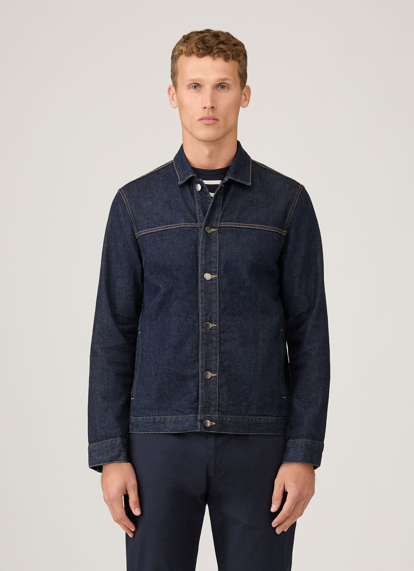 Men S Japanese Denim Jacket In Denim Rinse Wash Mjac7098 Bupc