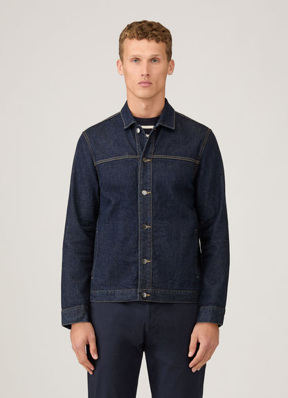 Men S Japanese Denim Jacket In Denim Rinse Wash Mjac7098 Bupc