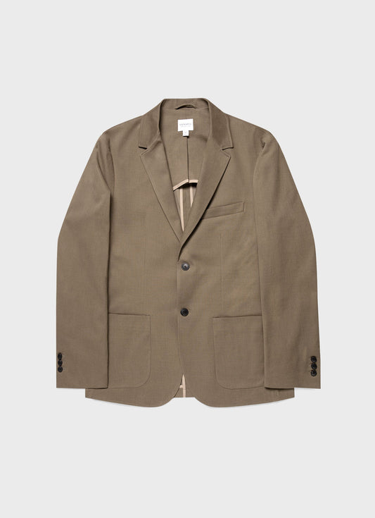 Mens Brushed Cotton Wool Blazer In Sandstone Mjac7135 Brfc