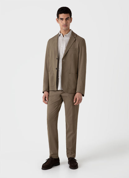 Mens Brushed Cotton Wool Blazer In Sandstone Mjac7135 Brfc
