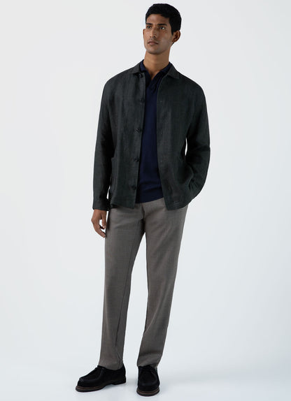 Mens Hopsack Twin Pocket Jacket In Khaki Mjac7140 Gngy