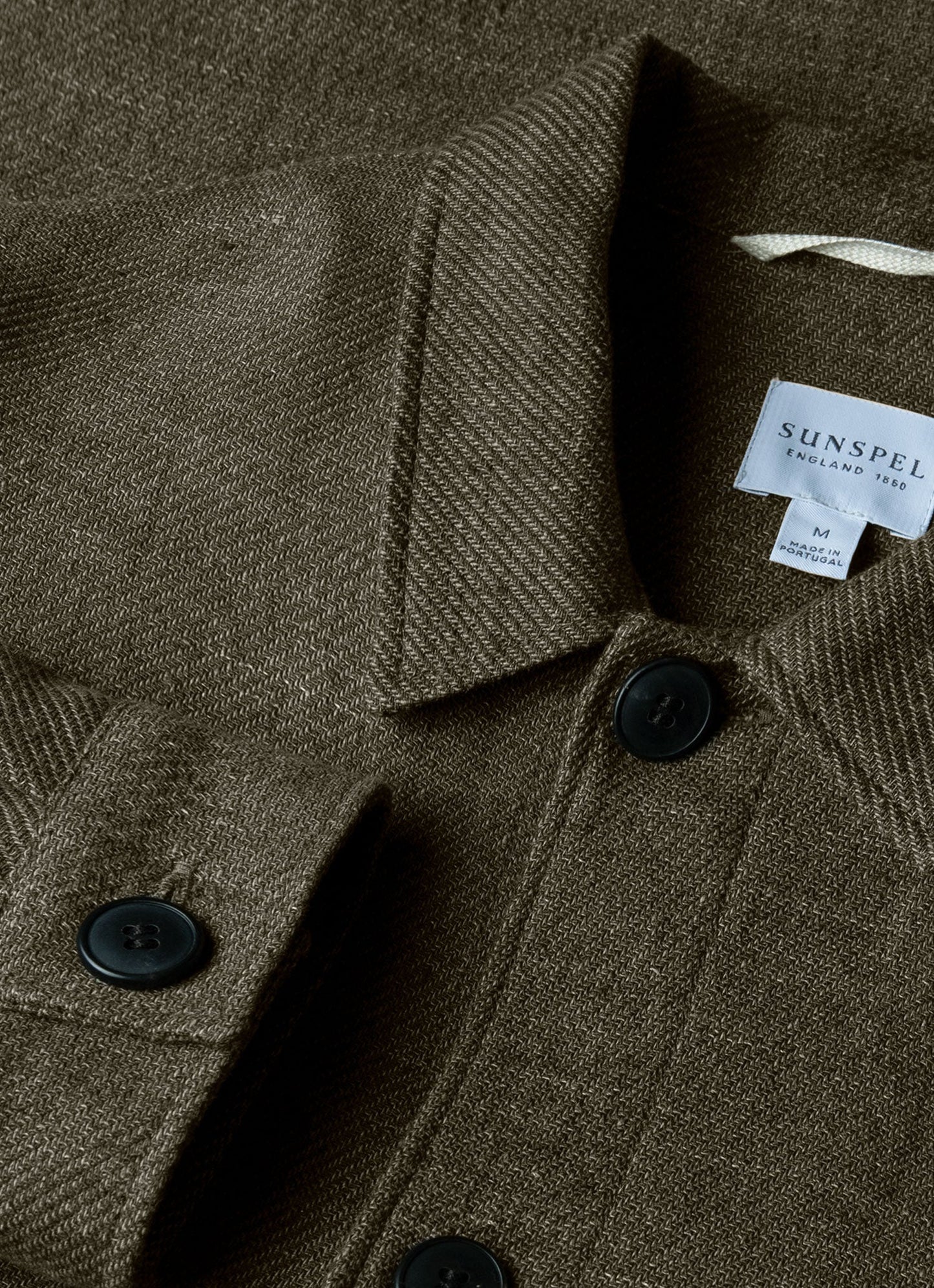 Mens Cotton Linen Twill Twin Pocket Jacket In Khaki Mjac7166 Gngy