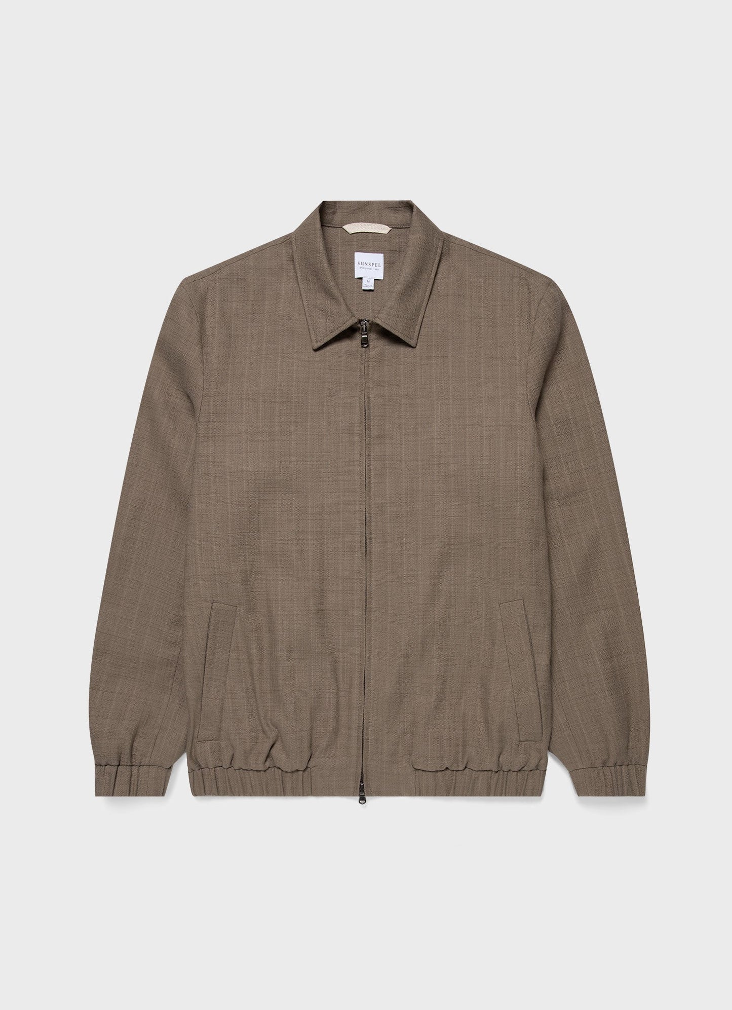 Mens Cotton Raffia Blouson Jacket In Dark Stone Mjac7167 Whdc