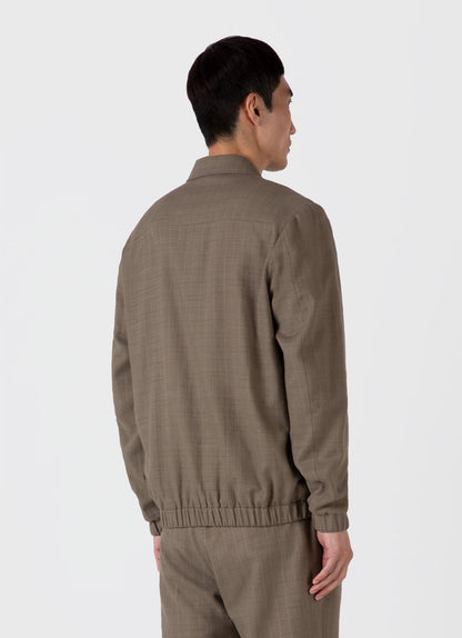 Mens Cotton Raffia Blouson Jacket In Dark Stone Mjac7167 Whdc
