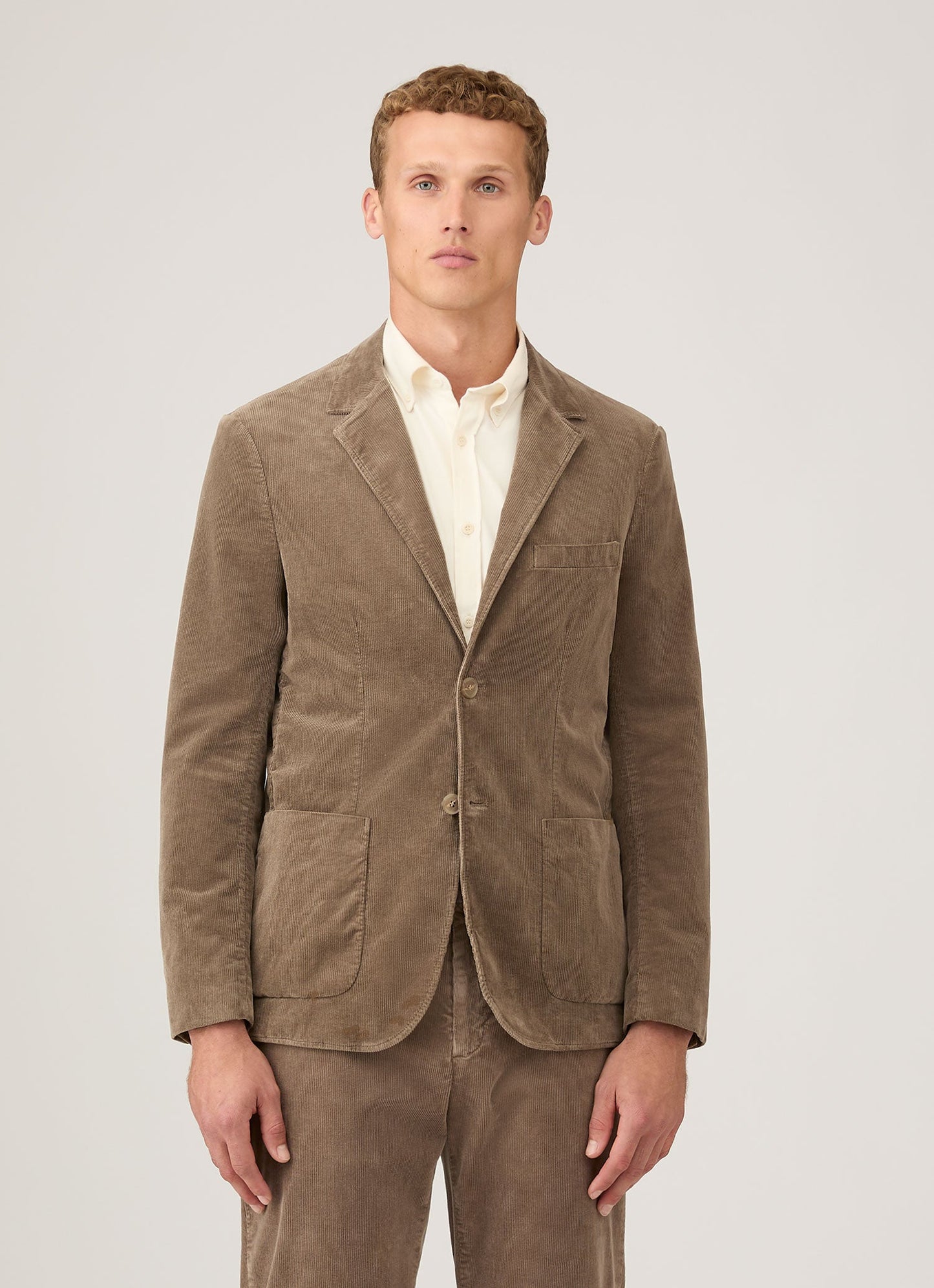 Mens Corduroy Blazer In Bark Mjac7179 Brgc