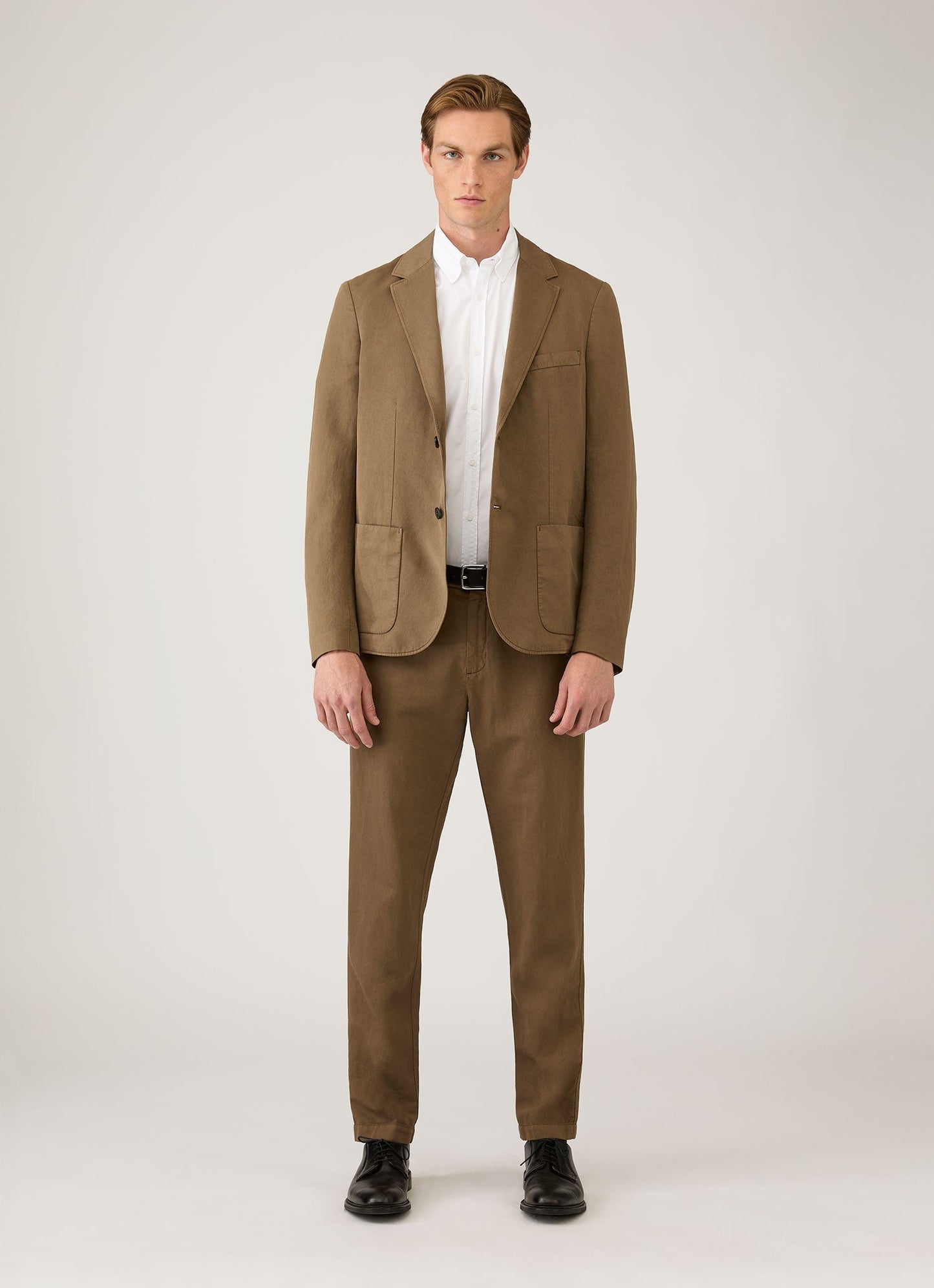 Mens Cotton Linen Blazer In Dark Cedar Mjac7220 Brgr
