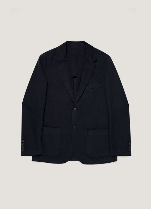 Mens Cotton Linen Unstructured Blazer In Navy Mjac7220 Buaa