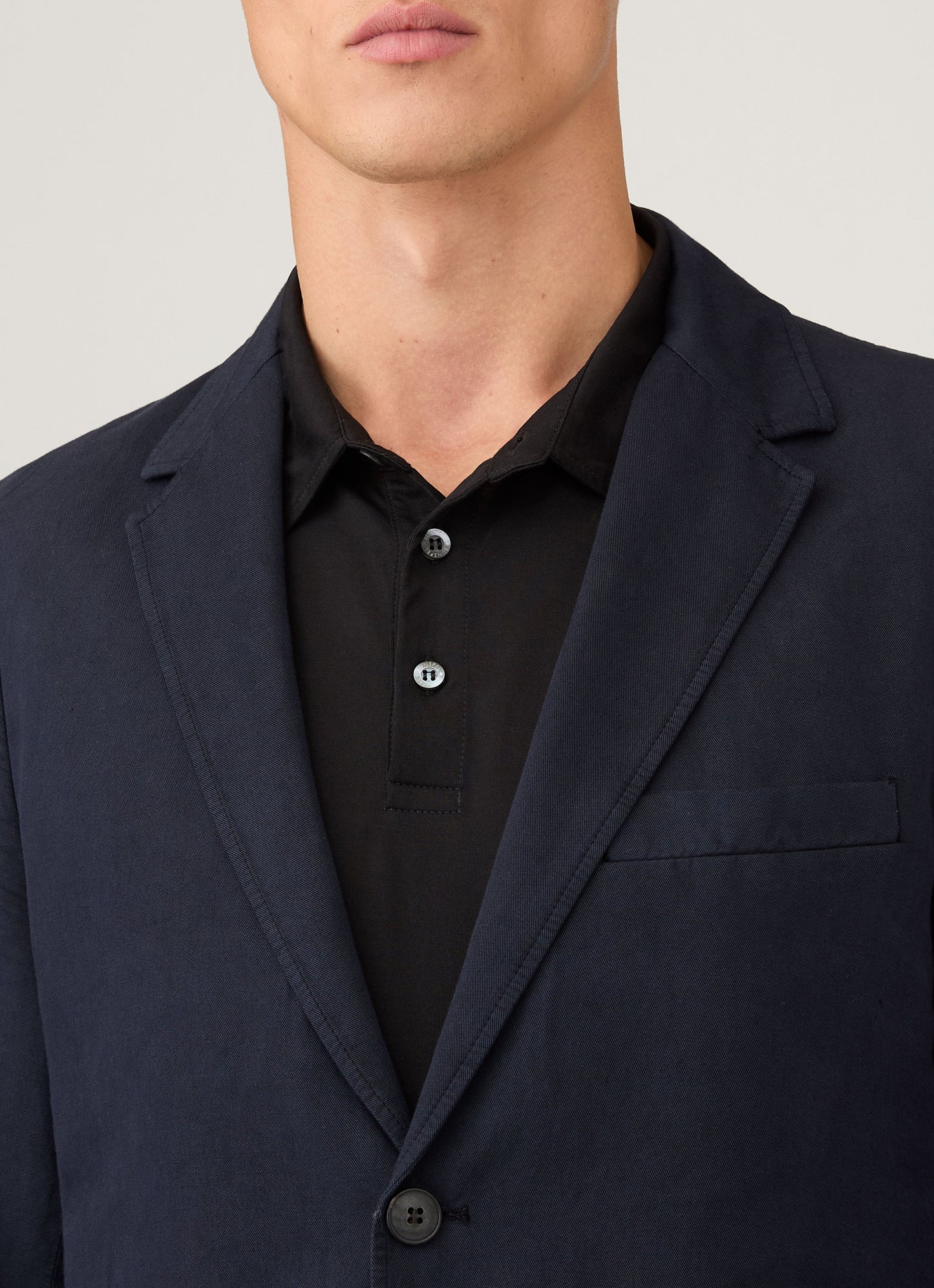 Mens Cotton Linen Unstructured Blazer In Navy Mjac7220 Buaa