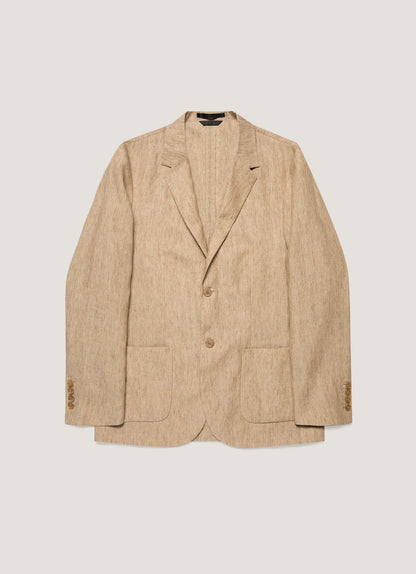 Mens Linen Blazer In Dune Melange Mjac7186 Brga