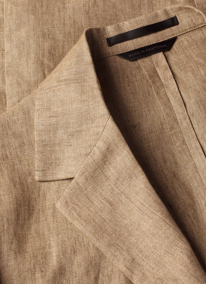 Mens Linen Blazer In Dune Melange Mjac7186 Brga