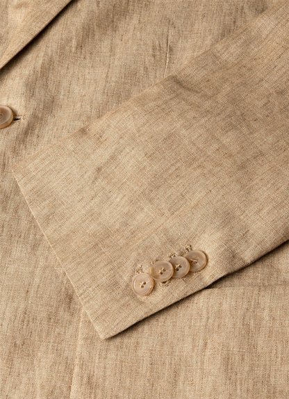 Mens Linen Blazer In Dune Melange Mjac7186 Brga