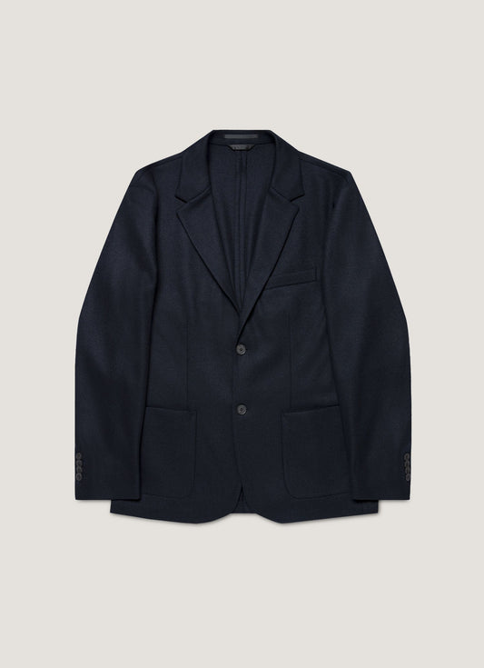 Mens Boiled Wool Blazer In Navy Mjac7192 Buaa