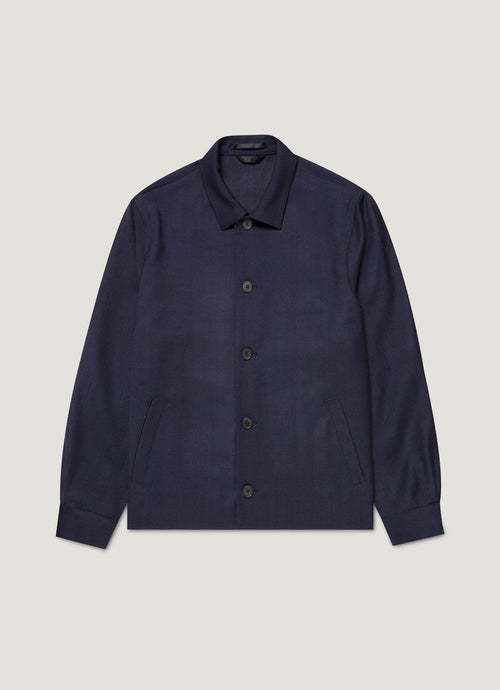 Mens Wool Twill Jacket In Navy Mjac7201 Buaa