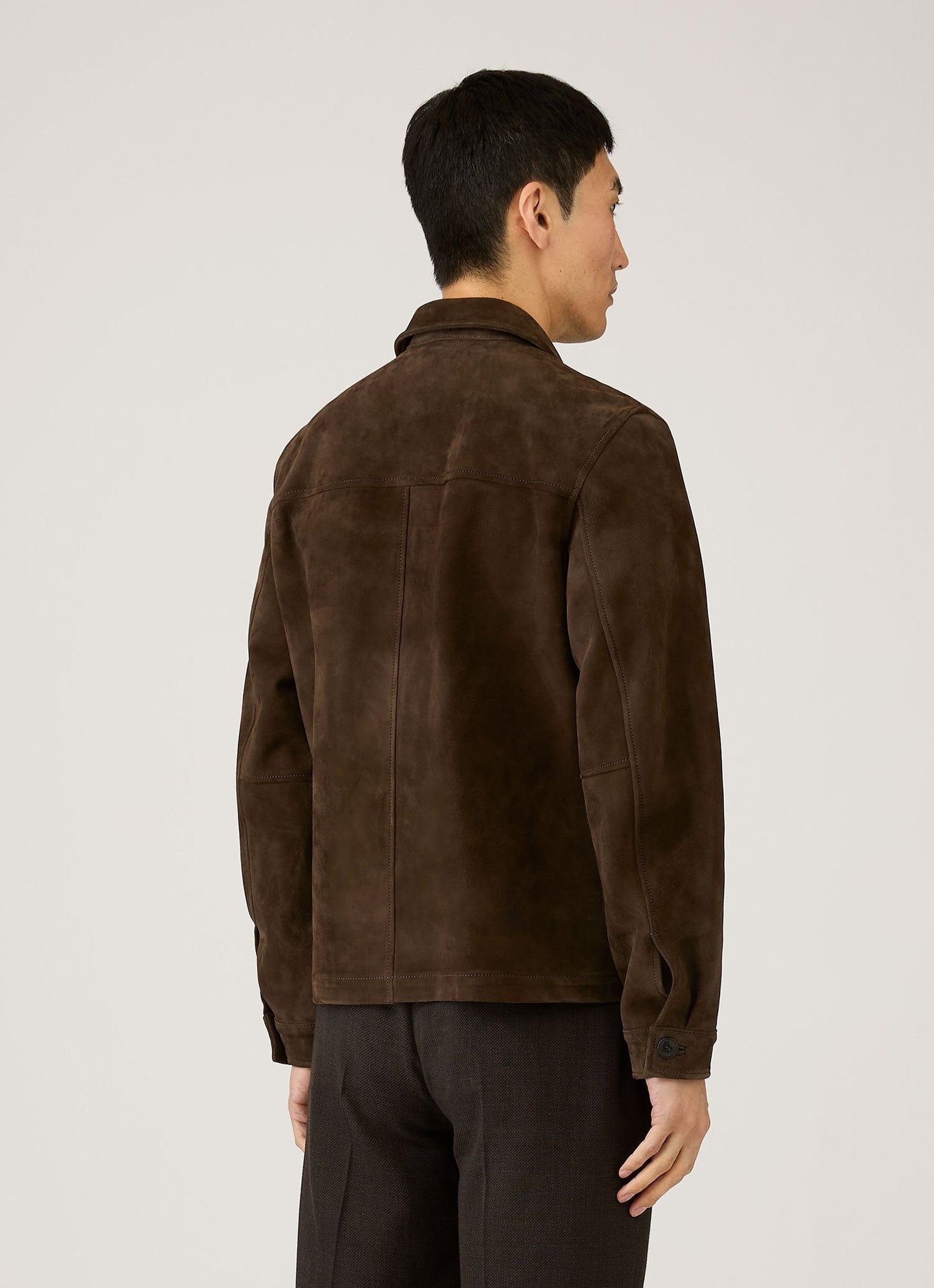 Mens Suede Jacket In Dark Brown Mjac7210 Brgz
