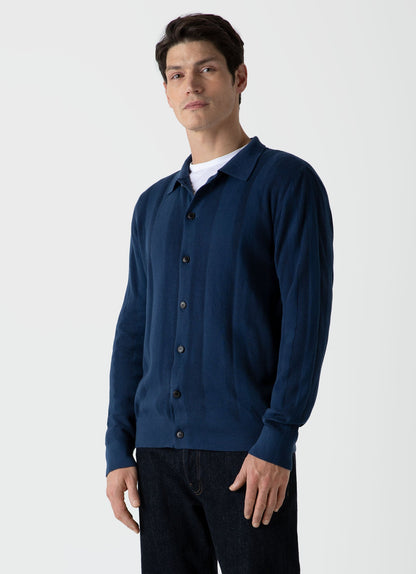 Mens Stripe Knit Jacket In Coast Mjac8199 Busx