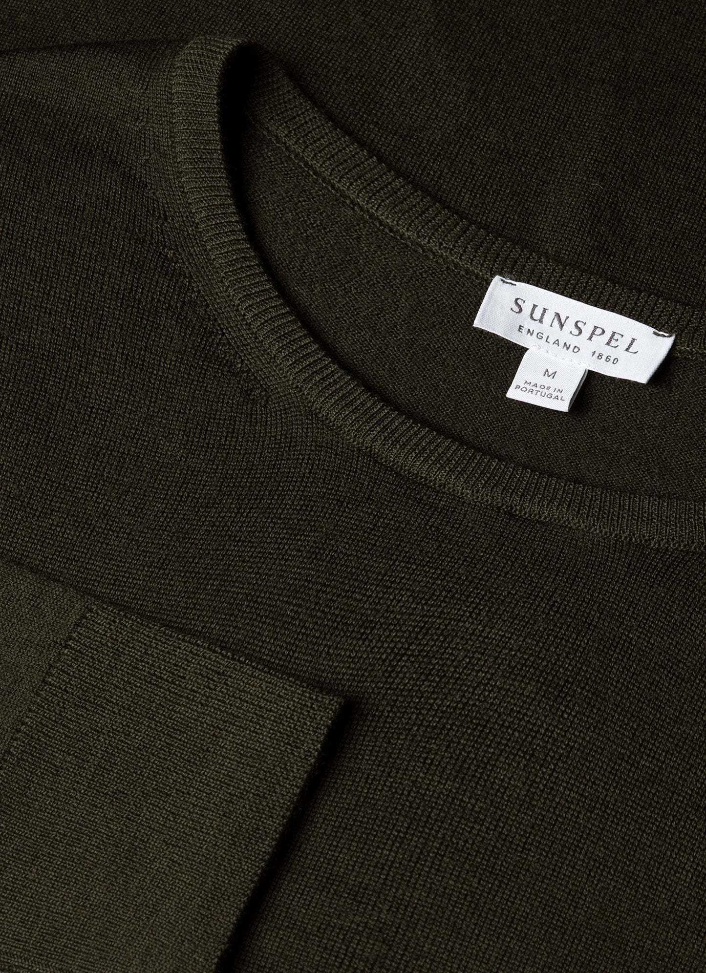 Mens Extra Fine Merino Crew Neck In Dark Green Mjum8058 Gnin