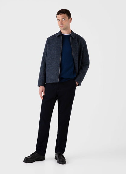 Mens Lambswool Crew Neck Jumper In Naval Blue Mjum8066 Buvm