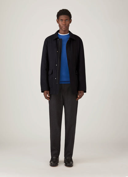 Mens Lambswool Crew Neck Jumper In Cobalt Mjum8066 Buwp