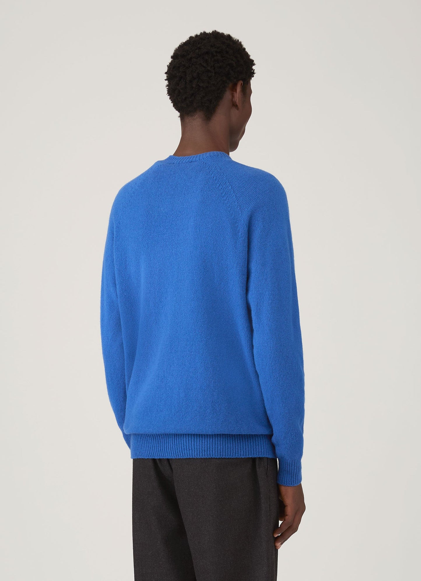 Mens Lambswool Crew Neck Jumper In Cobalt Mjum8066 Buwp