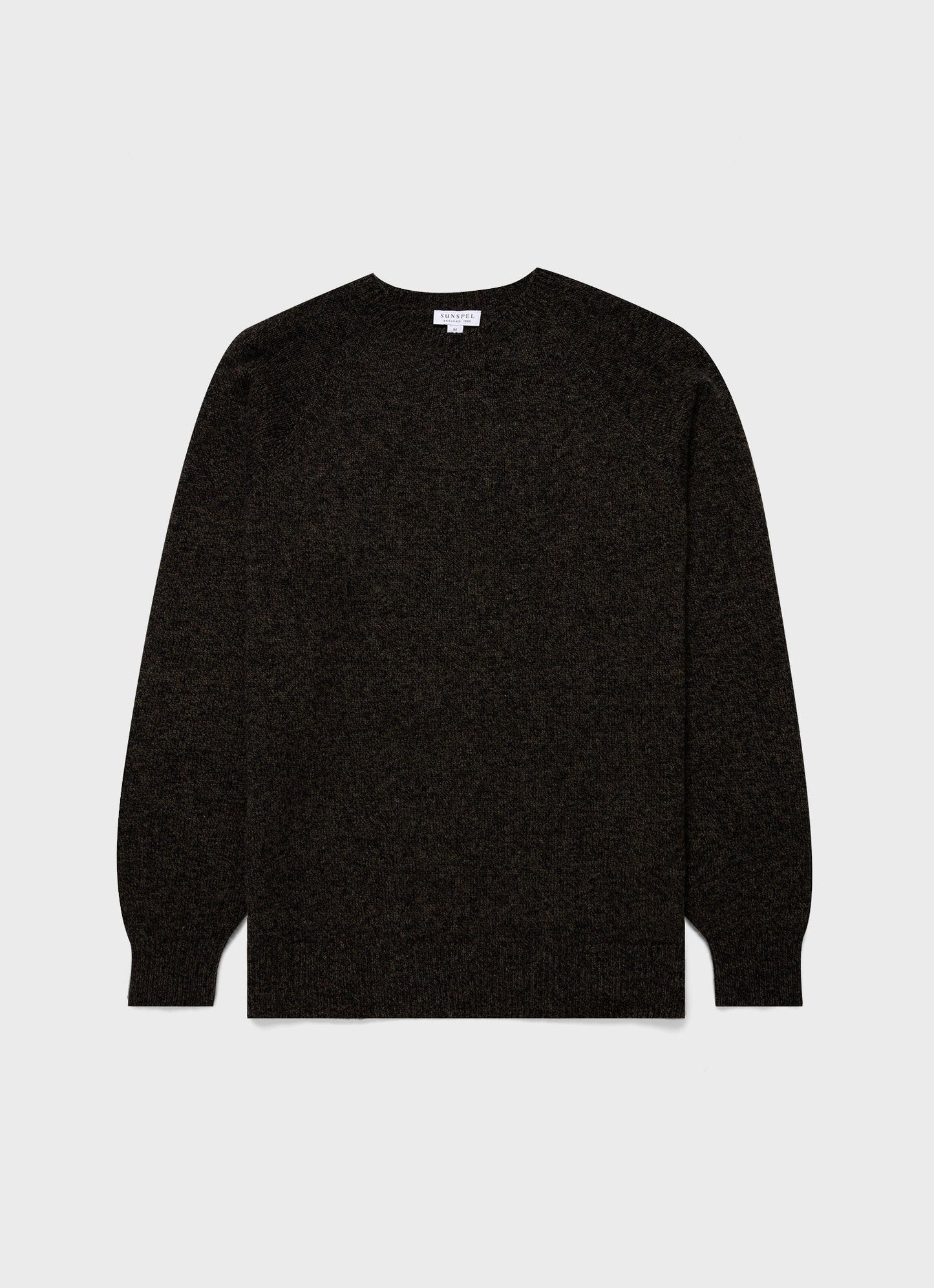 Mens Lambswool Crew Neck Jumper In Khaki Twist Mjum8066 Gnhq