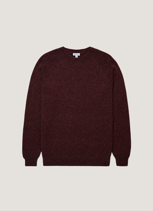 Mens Lambswool Crew Neck Jumper In Bakelite Twist Mjum8066 Rdeo
