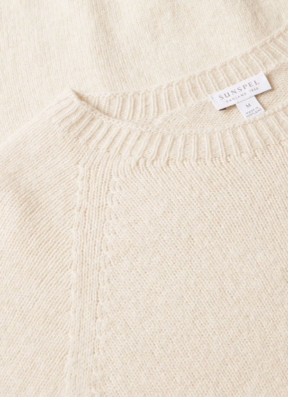 Mens Lambswool Crew Neck Jumper In Oatmeal Melange Mjum8066 Whic