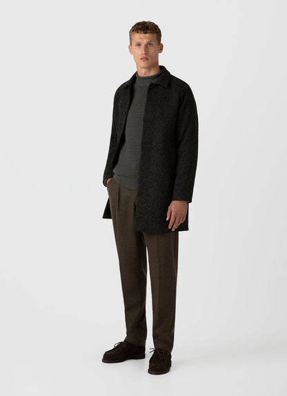 Mens Merino Fisherman Jumper In Khaki Mjum8185 Gngy