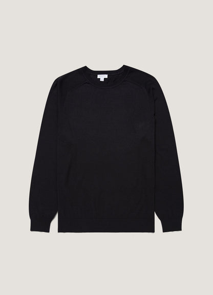 Mens Sea Island Cashmere Crew Neck Jumper In Black Mjum8203 Bkaa