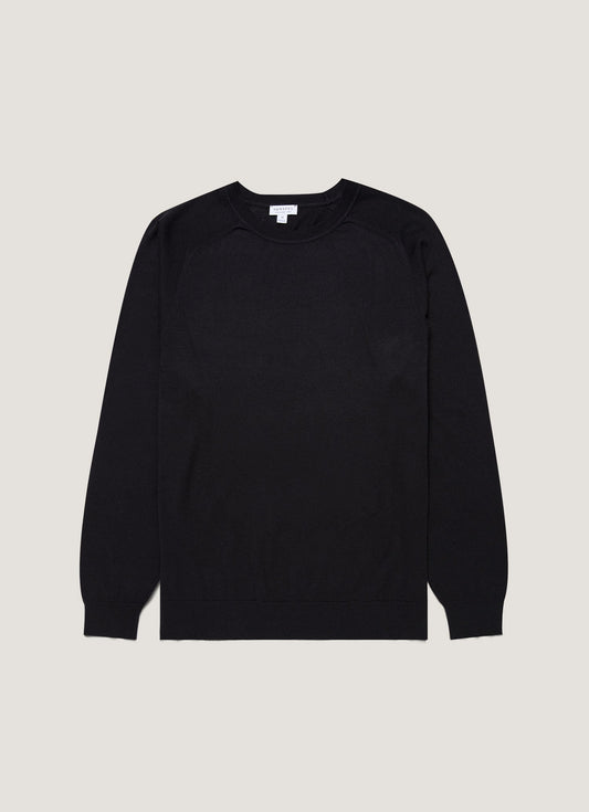 Mens Sea Island Cashmere Crew Neck Jumper In Black Mjum8203 Bkaa