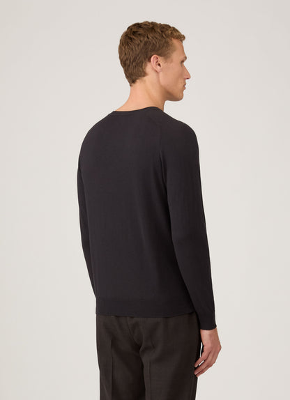 Mens Sea Island Cashmere Crew Neck Jumper In Black Mjum8203 Bkaa