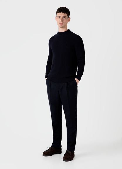 Mens Mariner Mock Neck Jumper In Light Navy Mjum8250 Buaf