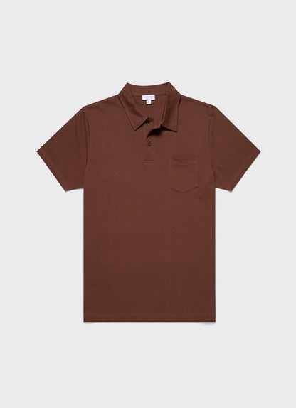 Mens Riviera Polo Shirt In Cocoa Brown Mpol1026 Brfn