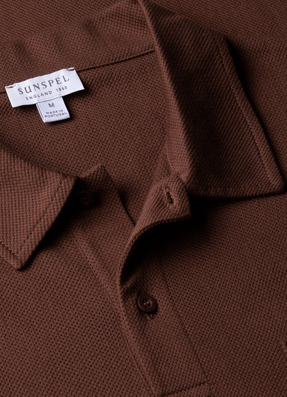 Mens Riviera Polo Shirt In Cocoa Brown Mpol1026 Brfn