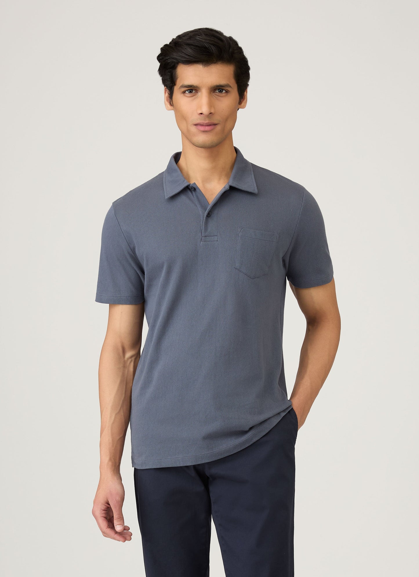 Mens Riviera Polo Shirt In Slate Blue Mpol1026 Buua