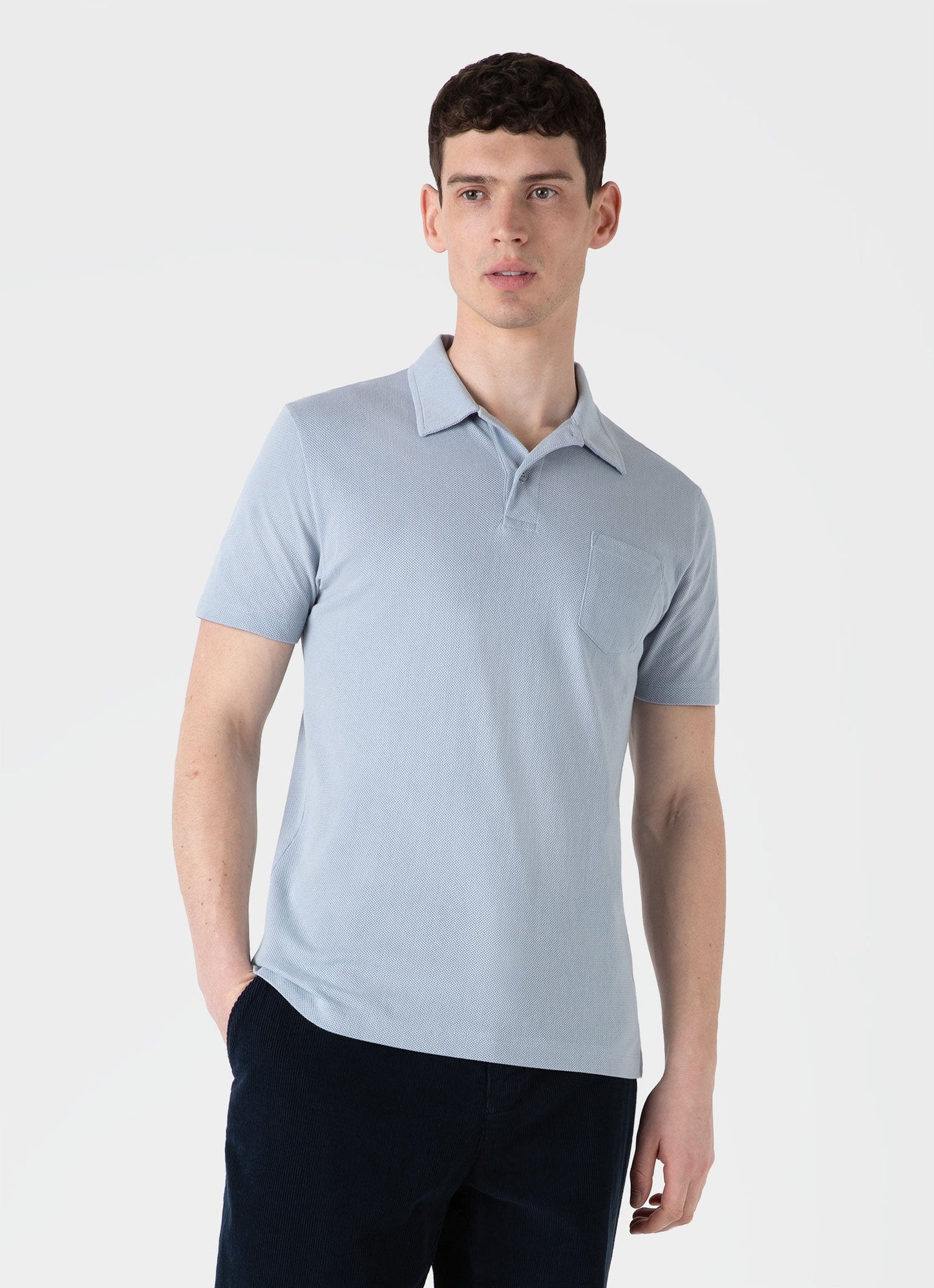 Mens Riviera Polo Shirt In Smoke Blue Mpol1026 Buvc
