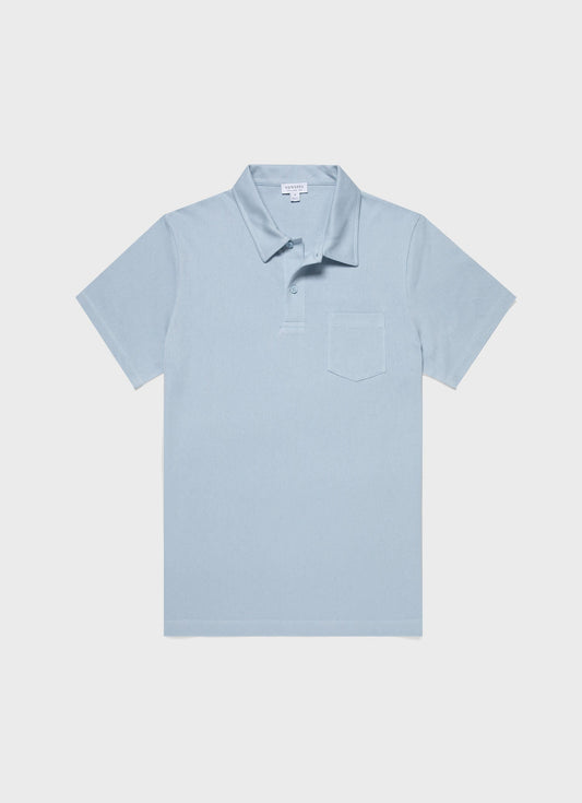 Mens Riviera Polo Shirt In Blue Mist Mpol1026 Buvq